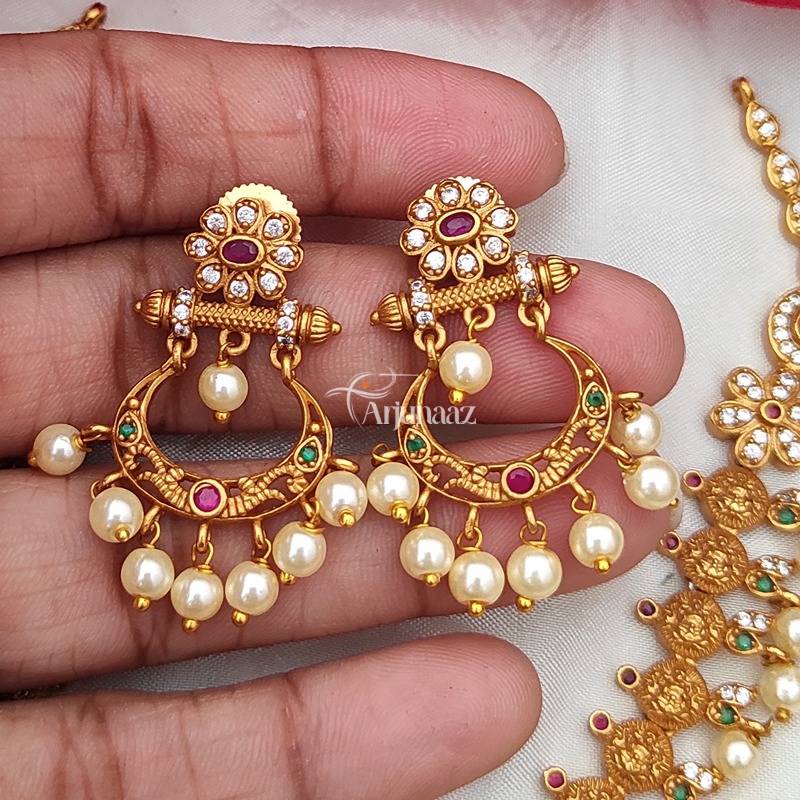 Buy 22Kt Gold Pearl Chandbali Earrings 76VG5171 Online from Vaibhav  Jewellers
