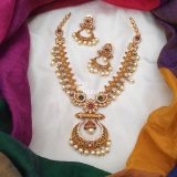 Elegant Necklace with Chandbali Earrings