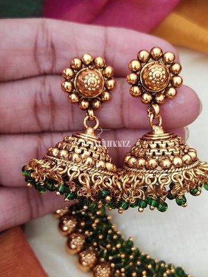 Latest Loreal Green Necklace With Earrings