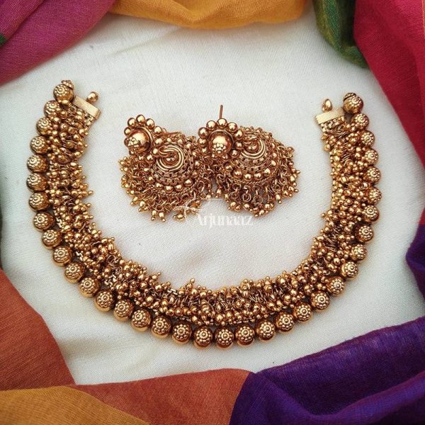 Trendy Golden Beads Loreal Necklace