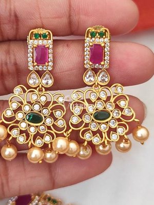 Beautiful CZ Tri Colour Necklace