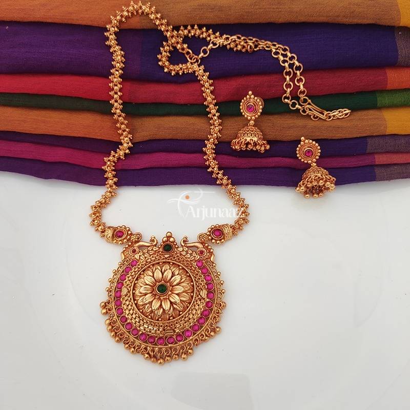 Antique Long Chain with Pendant - South Indian Temple Jewellery | Arjunazz