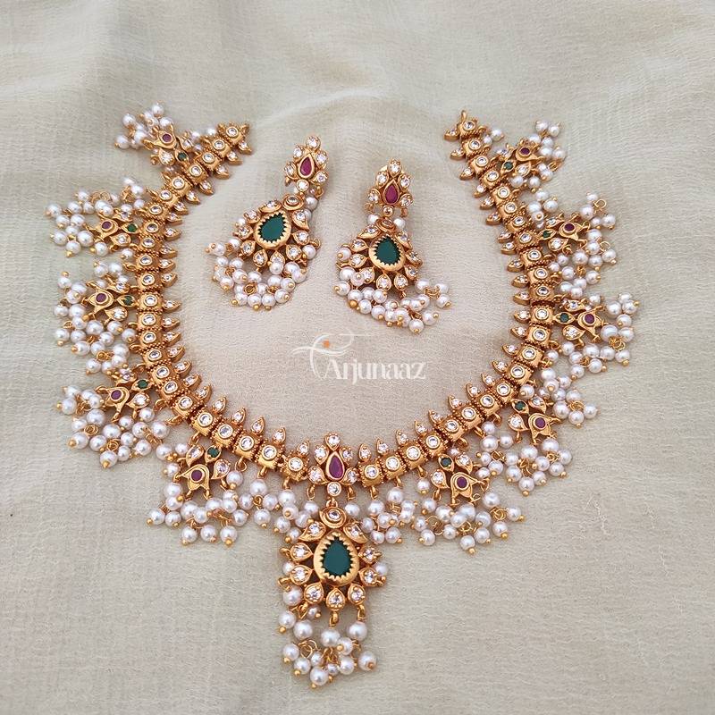 Kasumala & Guttapusalu Fusion Necklace | Art of Gold Jewellery, Coimbatore