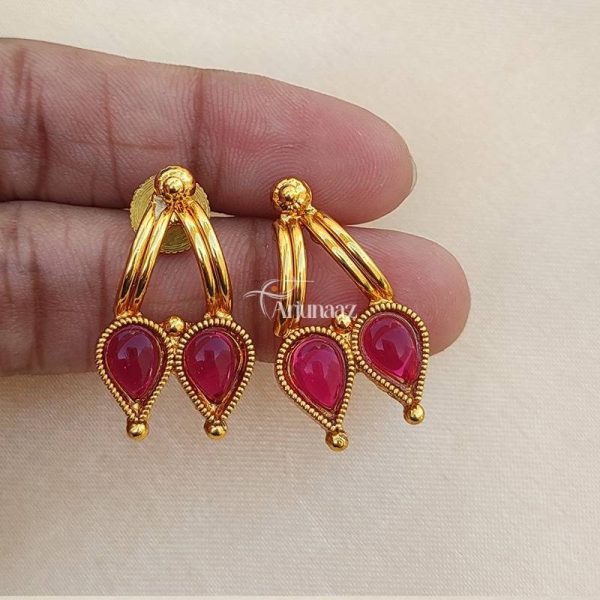 Beautiful Mallu Design Red Stone Necklace