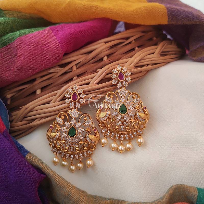 Buy 22Kt Chandbali Style Pachi Gold Earrings 76JG5041 Online from Vaibhav  Jewellers