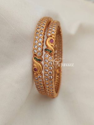 Matte Finish AD Stone Bangles