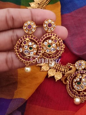 Beautiful Peacock Design Lakshmi Coin Necklace