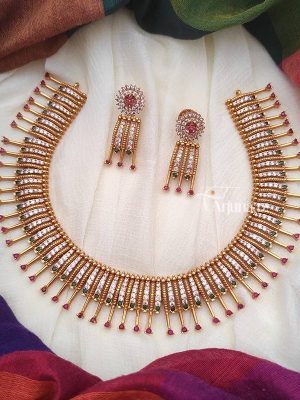 Unique CZ Mallu Design Necklace