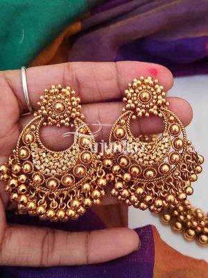 Imitation Antique Necklace with Chandbali Earrings