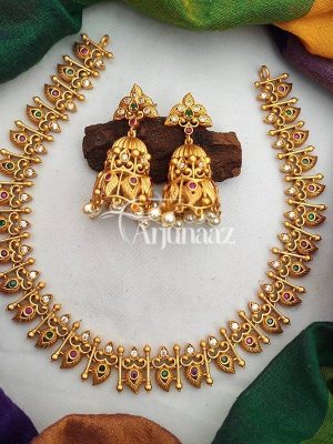 Elegant Imitation Necklace with Jhumkas