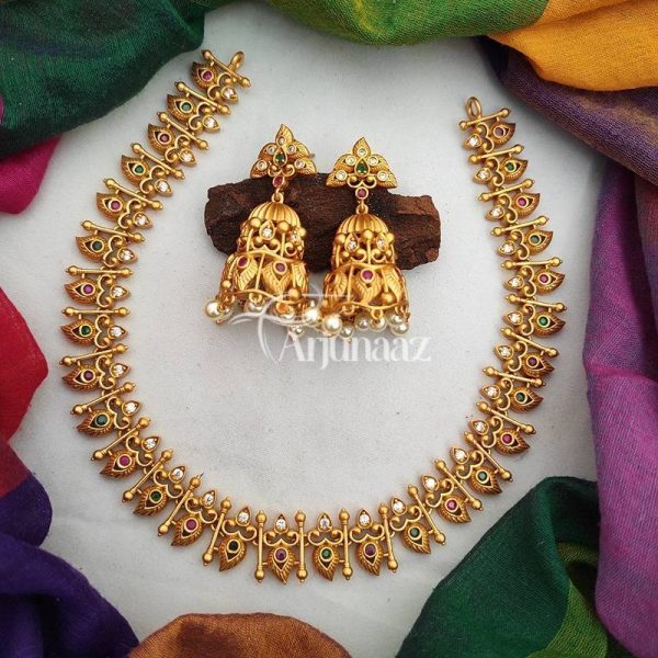 Elegant Imitation Necklace with Jhumkas