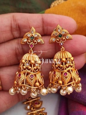 Elegant Imitation Necklace with Jhumkas