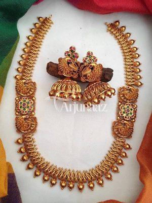 Peacock Design Ruby Green Necklace