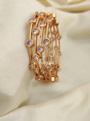 Elegant Imitation White Stone Bangles