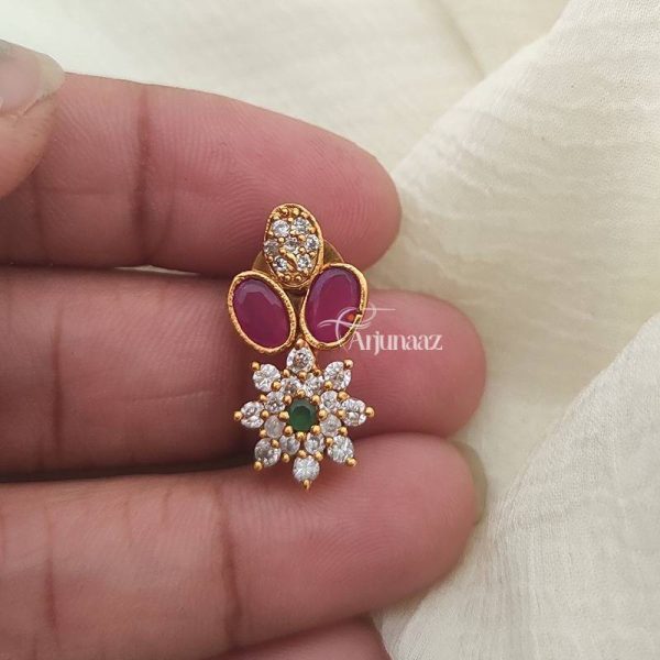 Stunning Flower Design CZ Stone Necklace