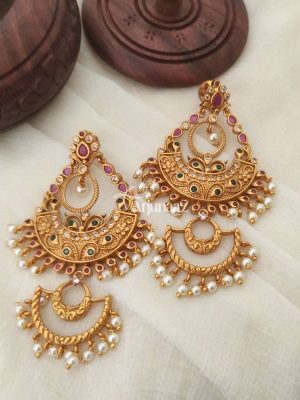 Stunning Chandbali Pearls Earrings