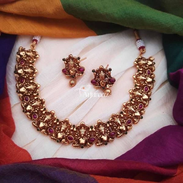 Imitation Ganesh Design Necklace