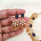 Royal Blue Stone Floral Loreal Necklace
