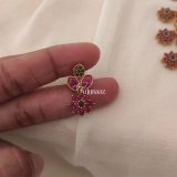 Ruby Emerald Floral Design Necklace