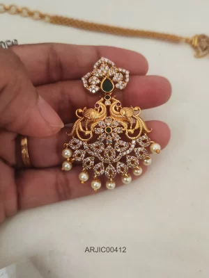 Gorgeous CZ Stone Peacock Design Choker