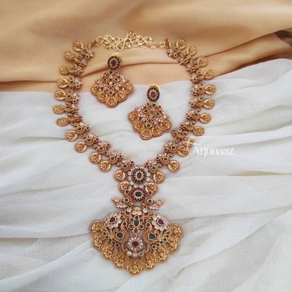 Lakshmi Coin Swan Design Necklace