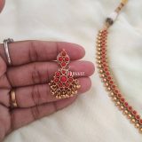 Pretty Coral Attigai Necklace