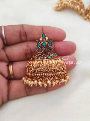 Royal Turquoise Half Cut Earrings