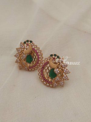 Pretty Peacock CZ Earrings
