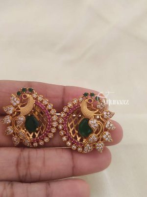 Pretty Peacock CZ Earrings