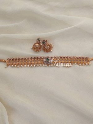 Matte Finish CZ Stones Choker