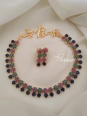 Multi Color CZ Stone Necklace