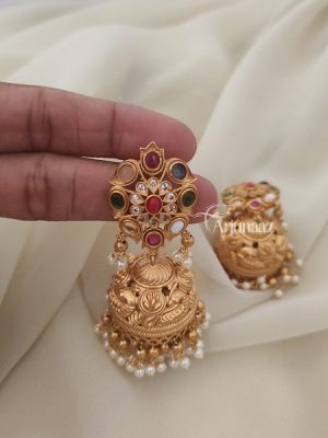 Beautiful Navarathna Design Jhumkas