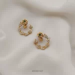 Stylish Floral Leaf Design Chand Bali Earrings