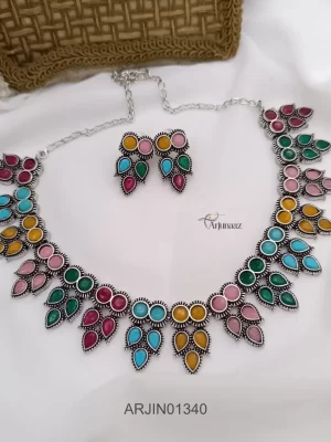 Pretty Multi Color Tri Bud Necklace