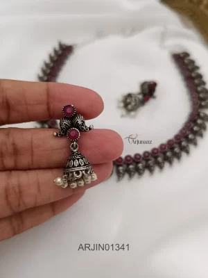 Stunning Ruby Mango Design Necklace