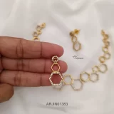 Trendy Hexagon CZ Stone Necklace