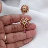 Ruby and White Stone Earrings