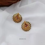 Green Peacock Ear Studs