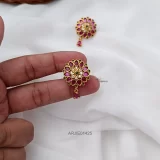 Cute Multi Stones Flower Design Earrings