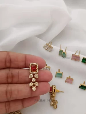 Gold Finish Changable Stone Necklace