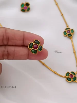 Emerald Light Matt Finish Necklace set