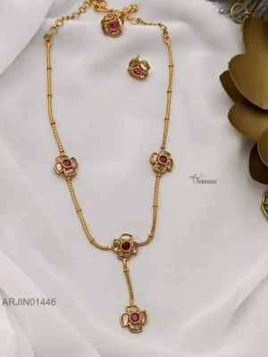 Ruby White Stone Necklace