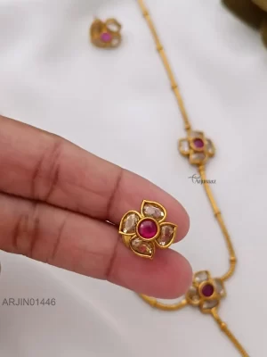 Ruby White Stone Necklace