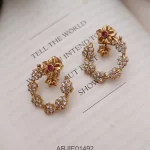 Ruby & Floral Chandbali Earrings