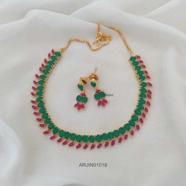 Classic Ruby Emerald Necklace