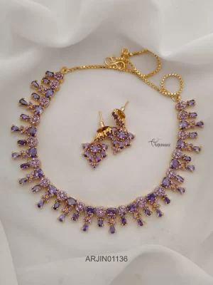 Sparkling Purple Gold Polish Necklace