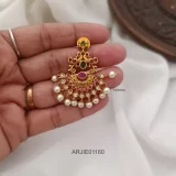 Simple Pearl Drop Chandbali Earrings