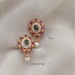 Cute Ruby Flower Studs