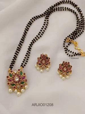 Cute Lotus Mangalsutra with Earrings