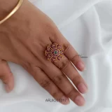 Amazing Stones Flower Finger Ring
